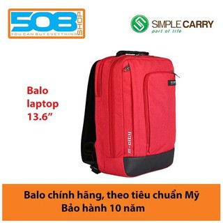 Balo Laptop SimpleCarry M-City (Đỏ) cho laptop 13.3" – Bảo hành chính hãng 10 năm