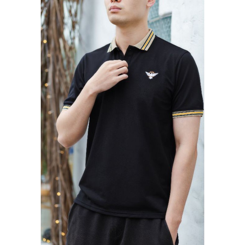 Áo Polo nam phối bo viền cổ và tay áo chất liệu cá sấu cotton thoáng mát, thấm hút tốt, áo phông nam hè 2021