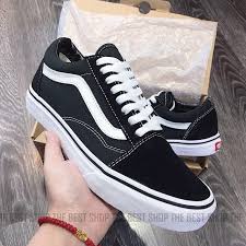 Giày vans đen sọc trắng Giày 𝐕𝐚𝐧𝐬 𝐎𝐥𝐝 𝐒𝐤𝐨𝐨𝐥 đen  𝐕𝐚𝐧𝐬 Caro lười đủ size nam nữ 🥇fuil boccbill