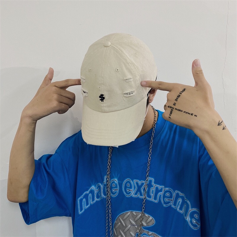 [Augustcloth] Mũ/ nón lưỡi trai denim rách phong cách Hàn Quốc