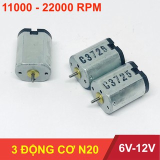Bộ 3 động cơ motor mô tơ mini N20 3725 chất lượng cao dải điện áp 6V-12V - LK0134