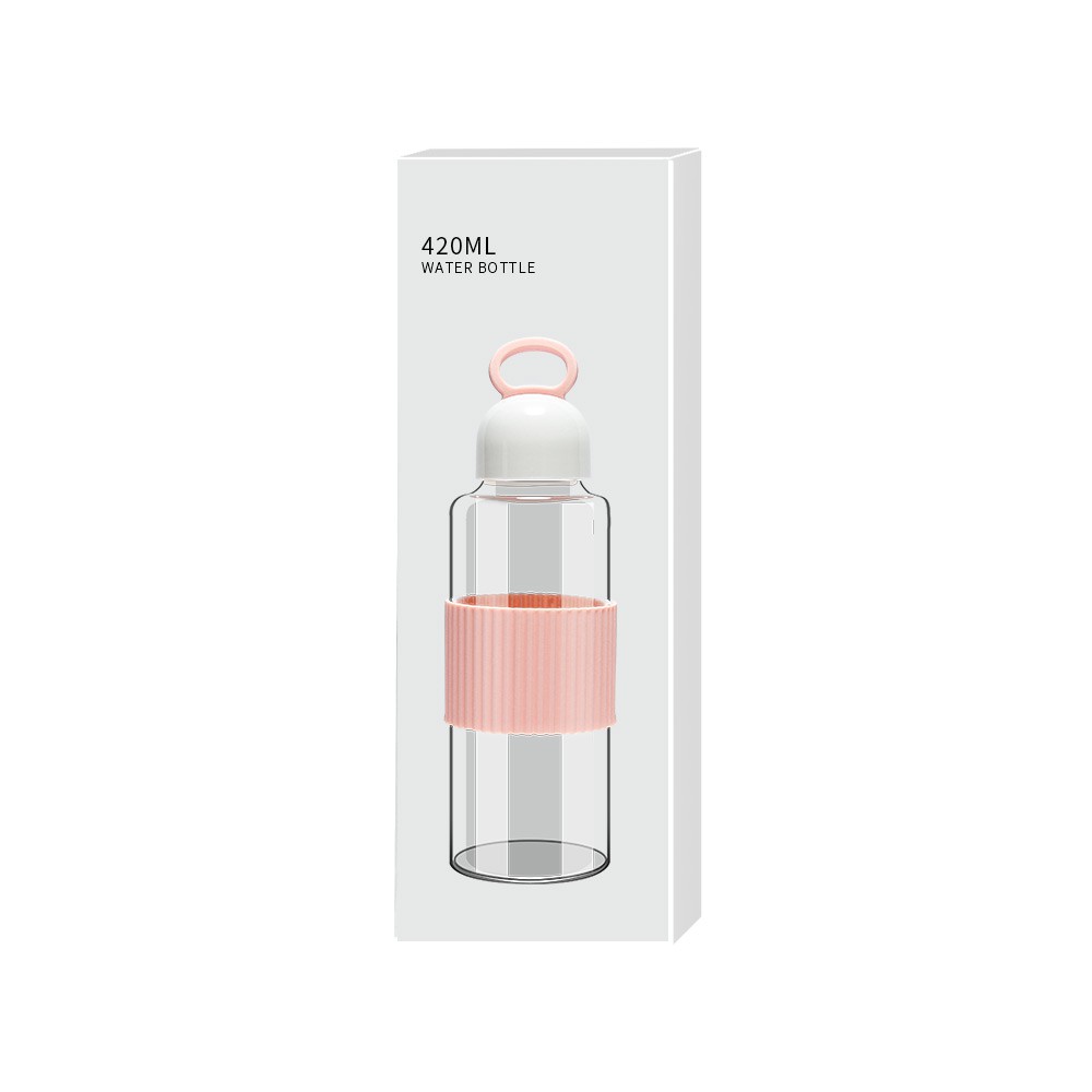 Bình nước thủy tinh trong suốt Miniso 420ml