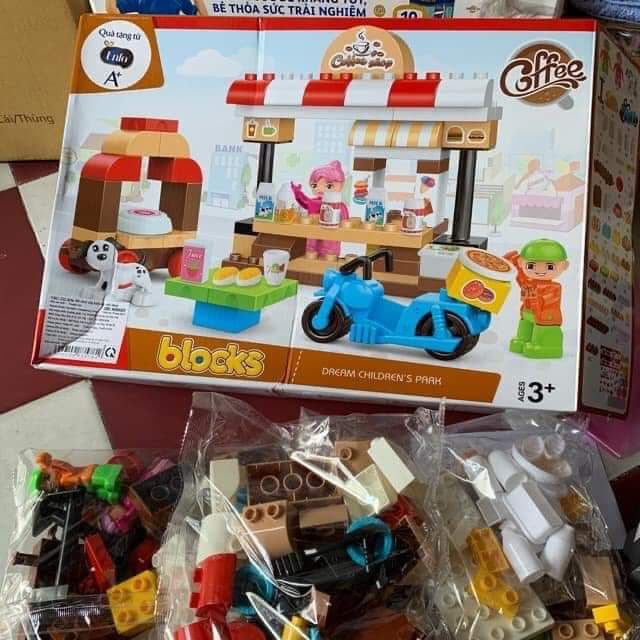 Bộ đồ chơi xếp khối lego cafe shop