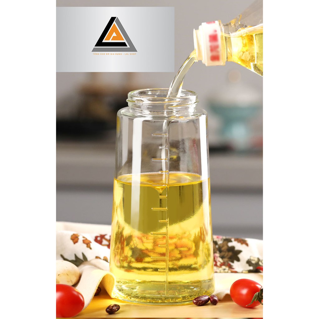 Bình, hũ đựng dầu ăn gia vị thủy tinh cao cấp có vòi ,dung tích 600ml