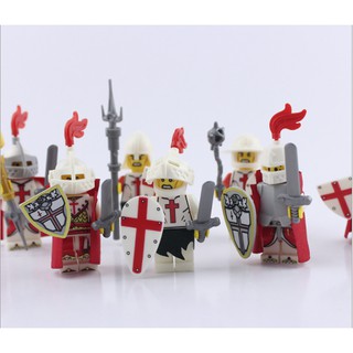 MINIFIGURES TRUNG CỔ SET 8 LÍNH TRUNG CỔ HIỆP SĨ CHỮ THẬP ĐỎ LOJO AX9818