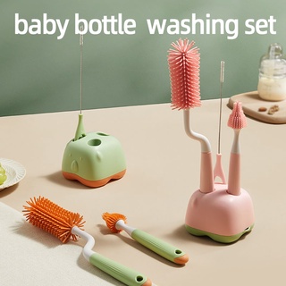 Cọ vệ sinh bình sữa em bé bằng silicone cán dài