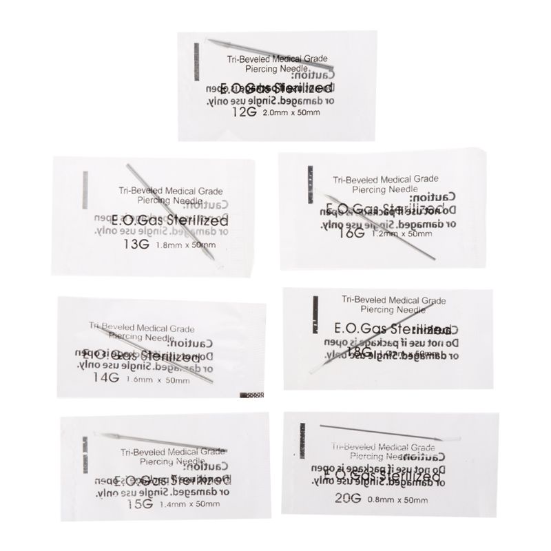 Set 10 Kim Xỏ Khuyên Cơ Thể 12g 13g 14g 15g 16g 18g 20g Bằng Thép Không Gỉ