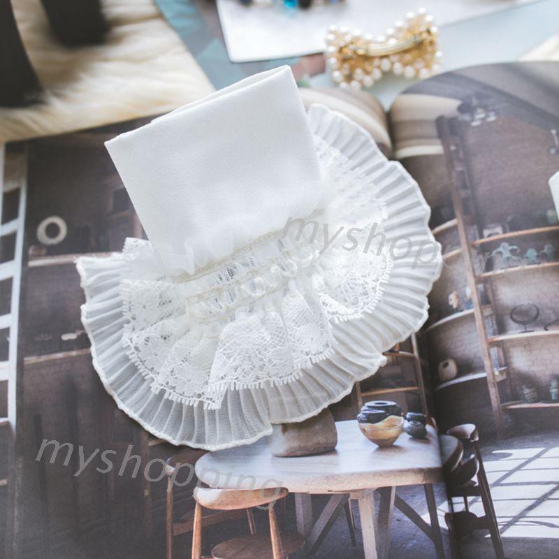 Cặp cổ tay giả xếp ly nhiều lớp viền ren phong cách công chúa retro dành cho nữ