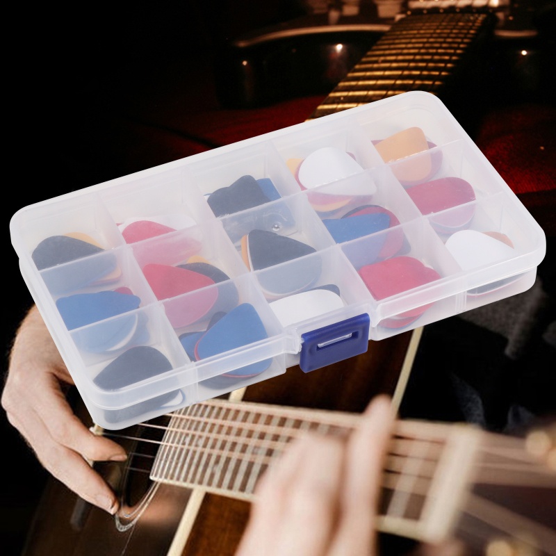 Bộ 100 Miếng Gảy Đàn Guitar Điện / Acoustic 6 Độ Dày Kèm Miếng Gảy Đàn