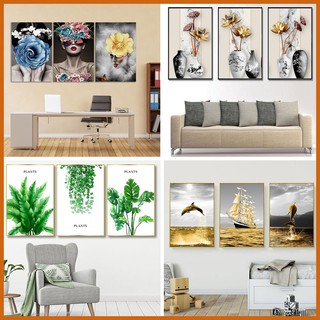 [HCM] Bộ 3 Tranh canvas treo tường , phong cách Châu Âu - Tặng kèm đinh đa năng
