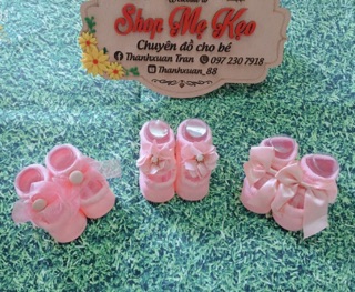 Sét giày tất nơ cho bé gái