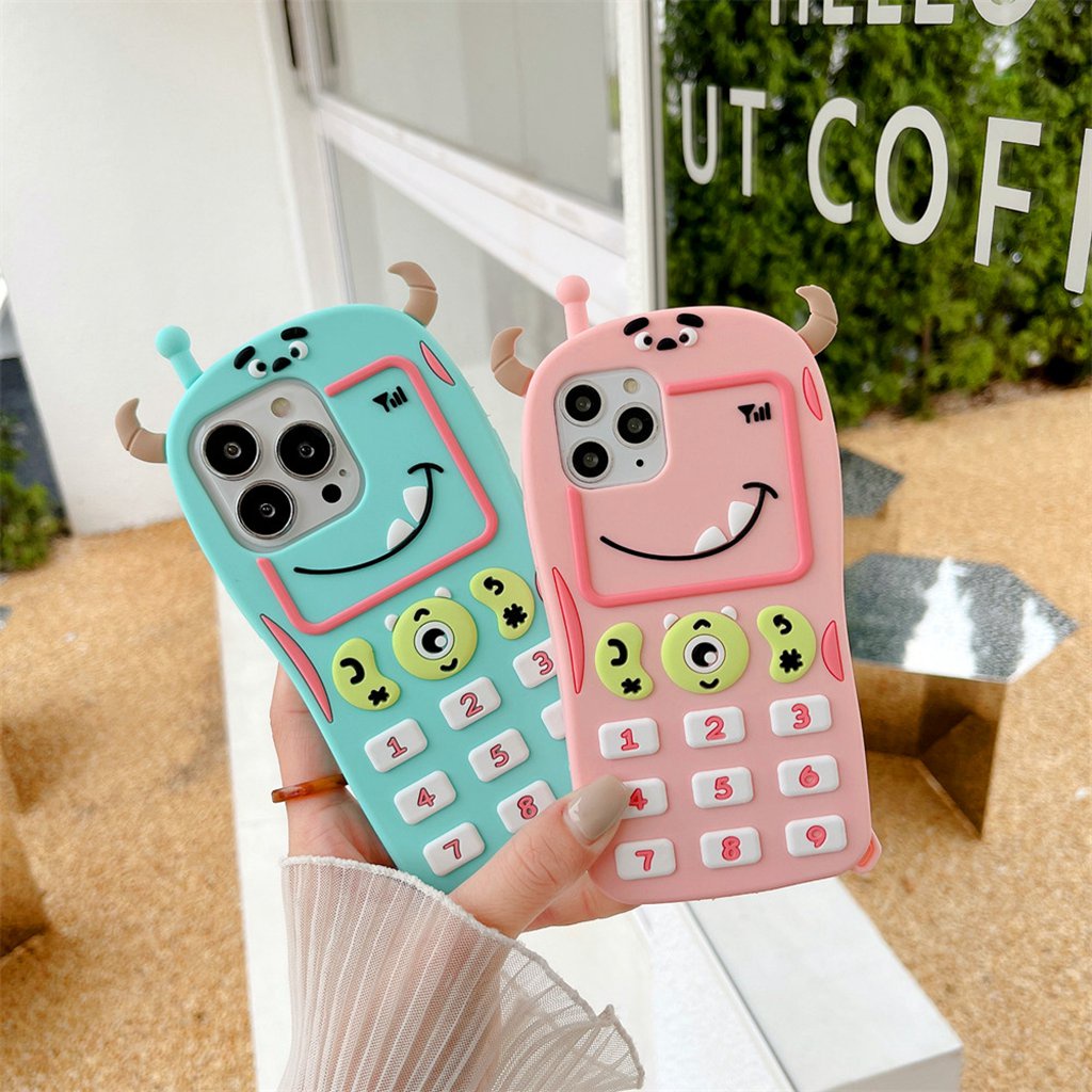 Ốp Điện Thoại Silicon Chống Trầy Xước Hình Quái Vật Vui Nhộn Cho iPhone 11 13 12 Pro Max XR 7/8 Plus