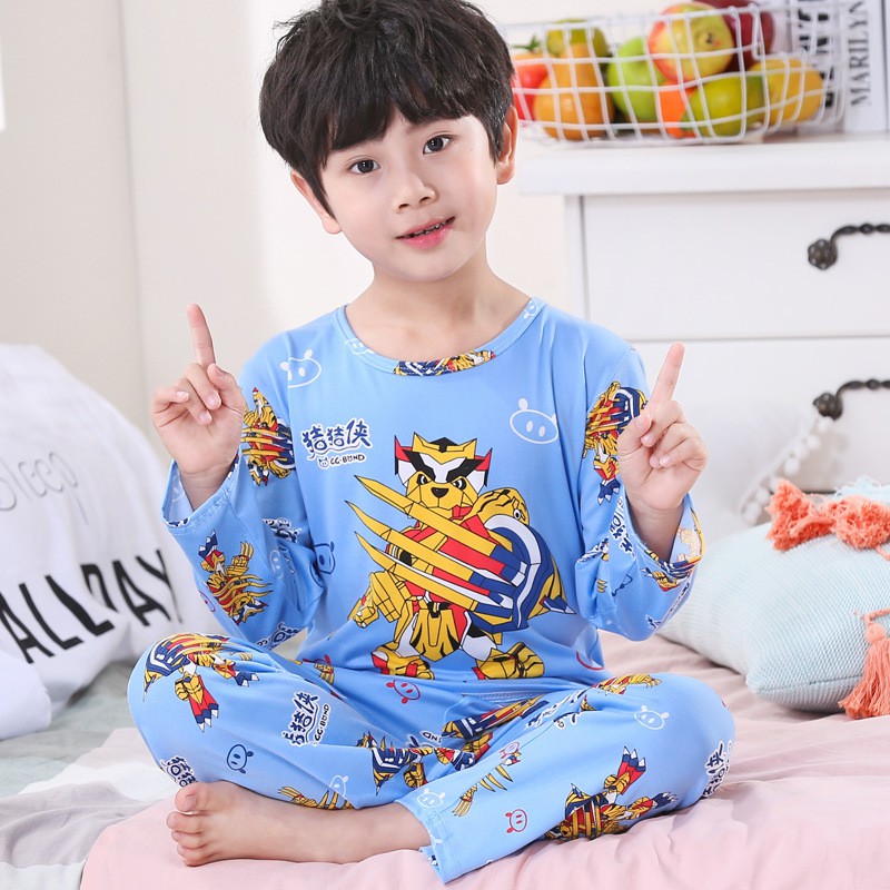 Bộ Đồ Ngủ Pijama In Họa Tiết Hoạt Hình Dễ Thương Thời Trang Cho Bé Trai Từ 3-13 Tuổi