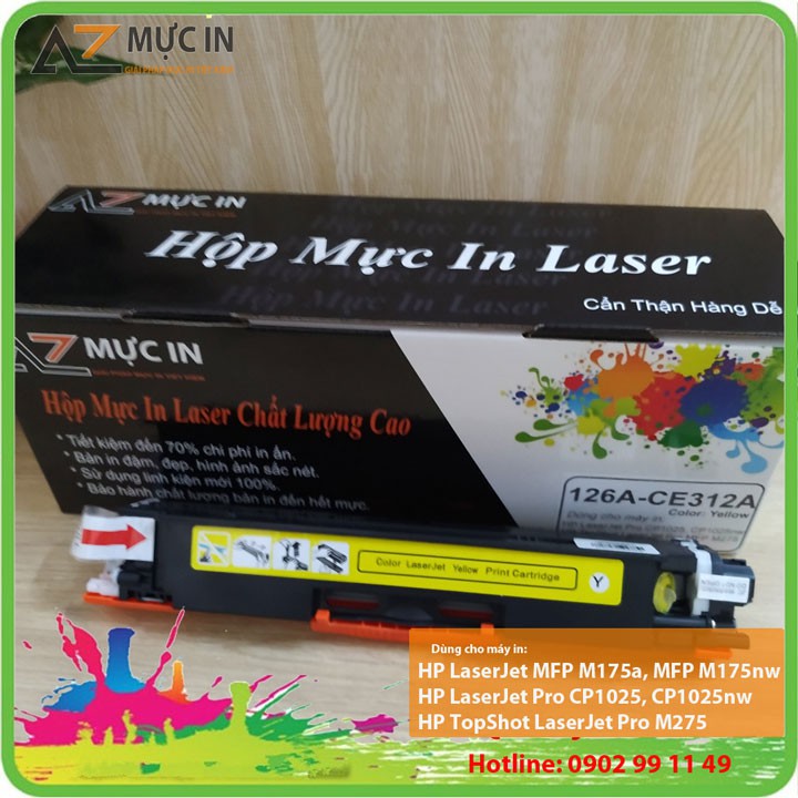 Bộ 4 màu Mực máy in Hp Cp 1025, CP 1025W | Mực HP 126A CE310/ CE311/ CE312/ CE313 tương thích, chất lượng, Giá Rẻ