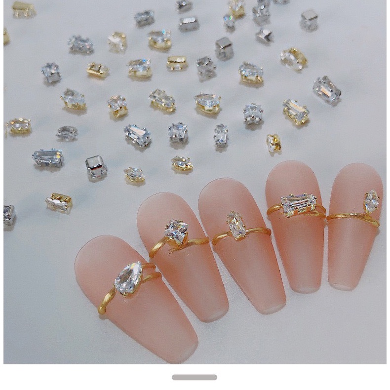 Set 10 Viên Charm Hình Học  Đá Cao Cấp Trang Trí Móng