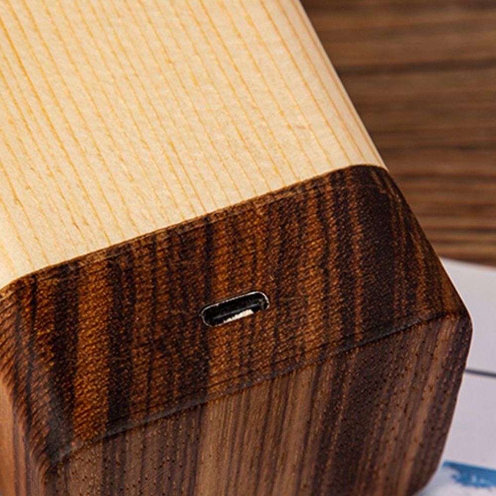 Đèn LED Ánh Sáng Trắng Vàng Bằng Gỗ