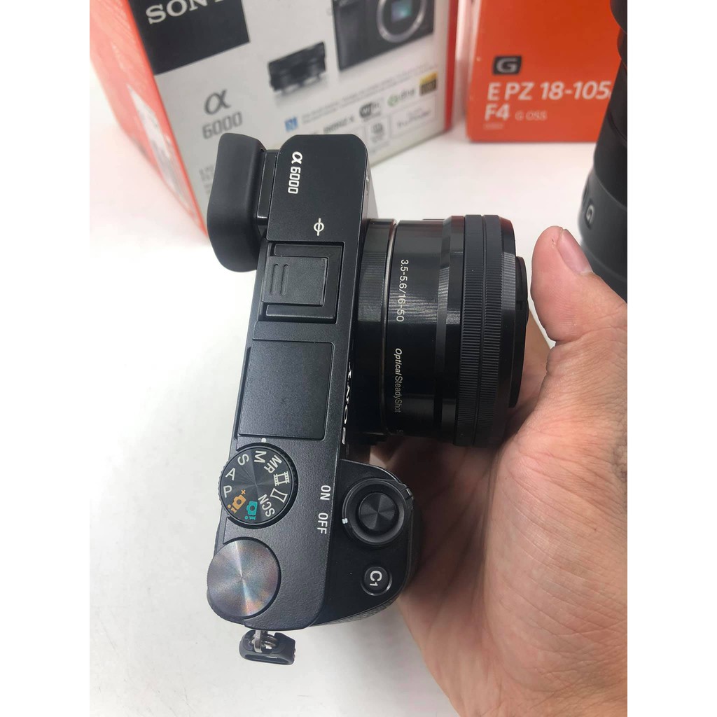 Máy Mirrorless Sony a6000, ống kính kit 16-50 và ống kính SEL 18-105