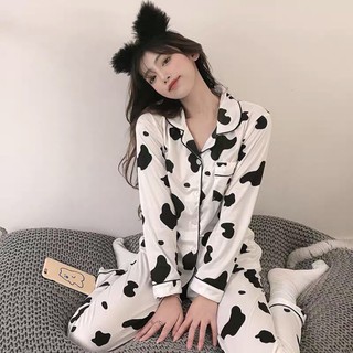 Pijama bò sữa, họa tiết hot trend cotton poly 🐮