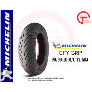 Vỏ lốp xe máy 90/90-10 M/C CITY GRIP 50J TL Hãng Michelin Thái Lan