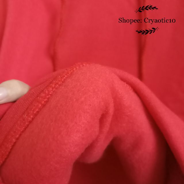 [Kèm hình thật] Hoodie nỉ dày đỏ tươi red basic hoodie unisex | BigBuy360 - bigbuy360.vn