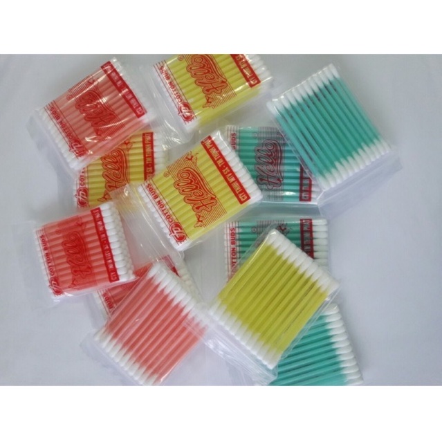 Tăm Bông Y Tế, 2 đầu bông, người lớn, trẻ em, gói 40 cây
