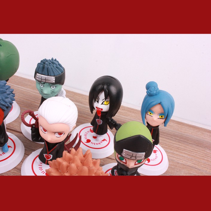 Mô Hình Naruto Chibi Anime Figure Akatsuki Nagato Konan Hoshigaki Kisame Uchiha Itachi Kakuzu Deidara Hidan Obito MH42