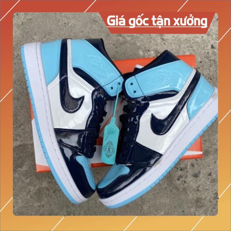 [FreeShip+ Hàng Xịn] Giầy Jordan 1 xanh đen bóng cao cổ hàng đẹp siêu rẻ