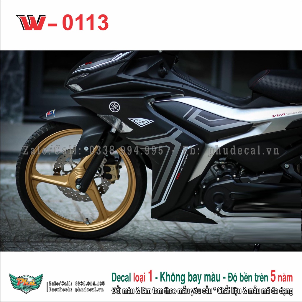 Tem rời Exciter 155 Đen nhám (15)