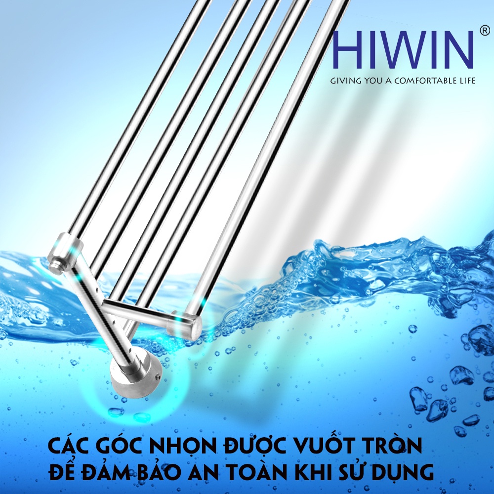 Giàn khăn, giá treo khăn nhà tắm inox 304 mặt gương kích thước 600x220x105 HIWIN Y-639