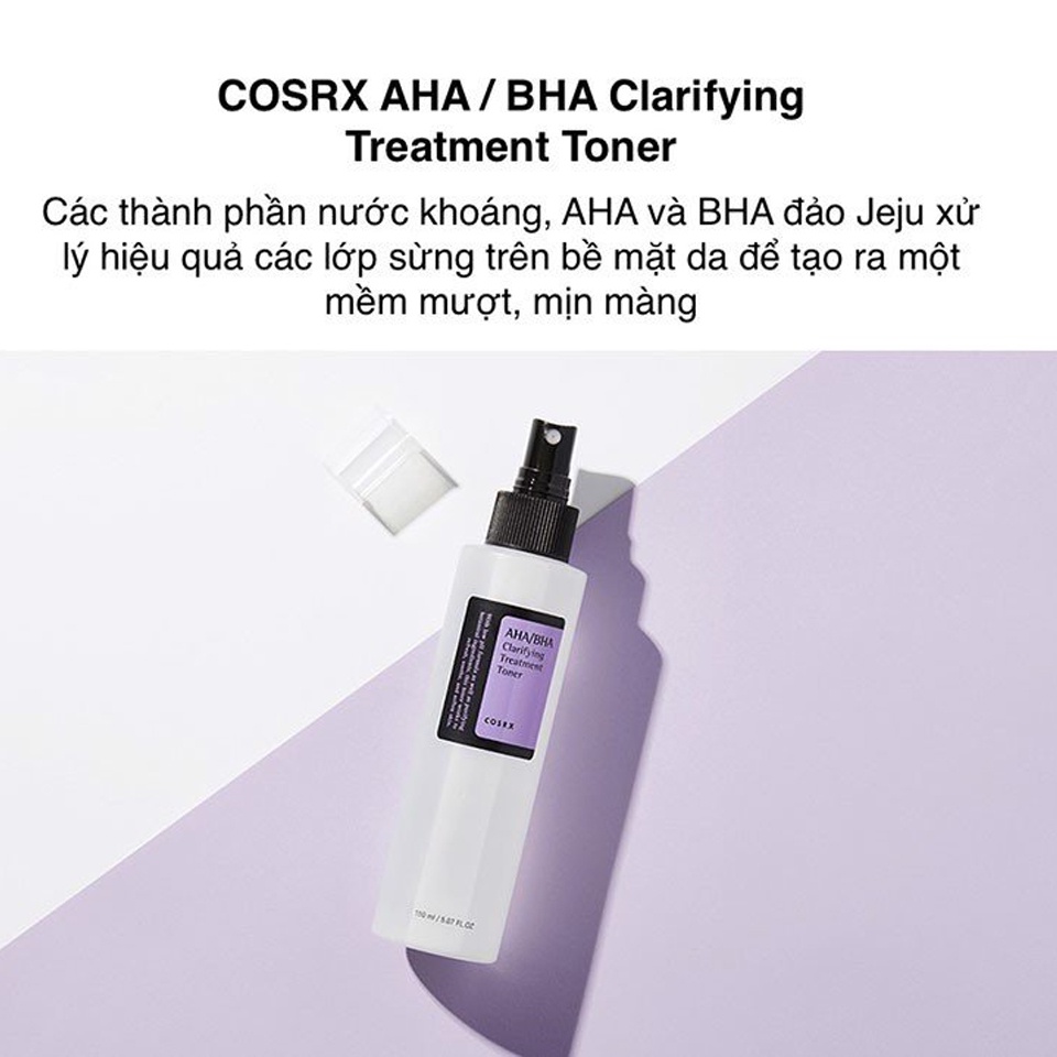 Nước hoa hồng Cosrx AHA BHA Clarifying Treatment Toner ngăn ngừa mụn 150ml