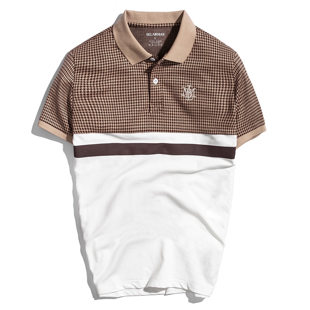 Áo thun Polo nam cổ bẻ CAROS phối vải Cotton bông sợi dệt tự nhiên xuất xịn, chuẩn form PLPH0001 - BELAIRMAN