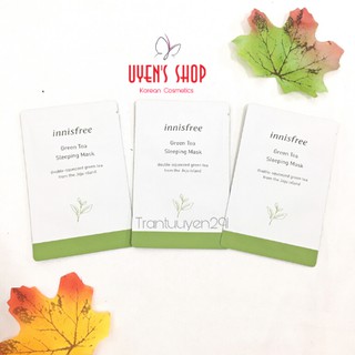 Combo 10 Sample mặt nạ ngủ Innisfree Green Tea Sleeping Mask 4ml