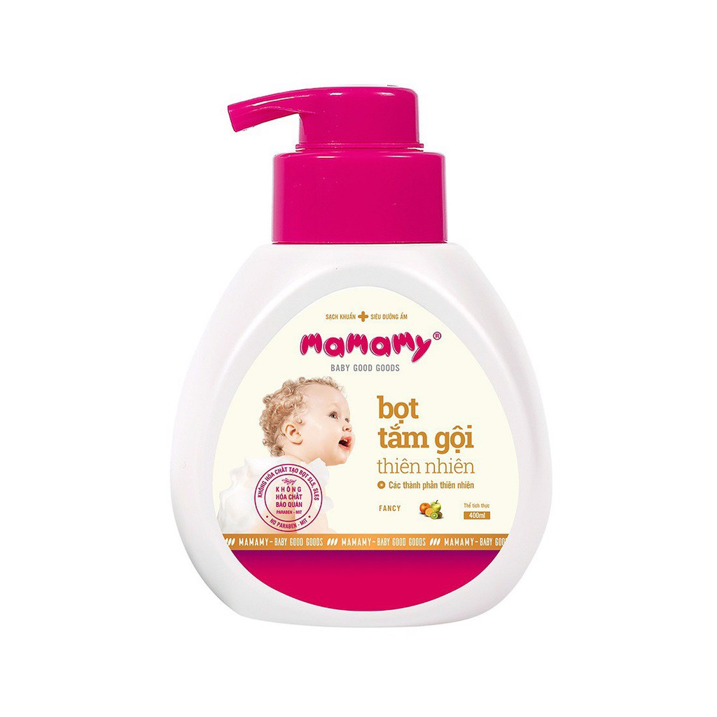 Bọt tắm gội Mamamy (sữa tắm gội 2 in 1) thiên nhiên an toàn cho bé 200ml