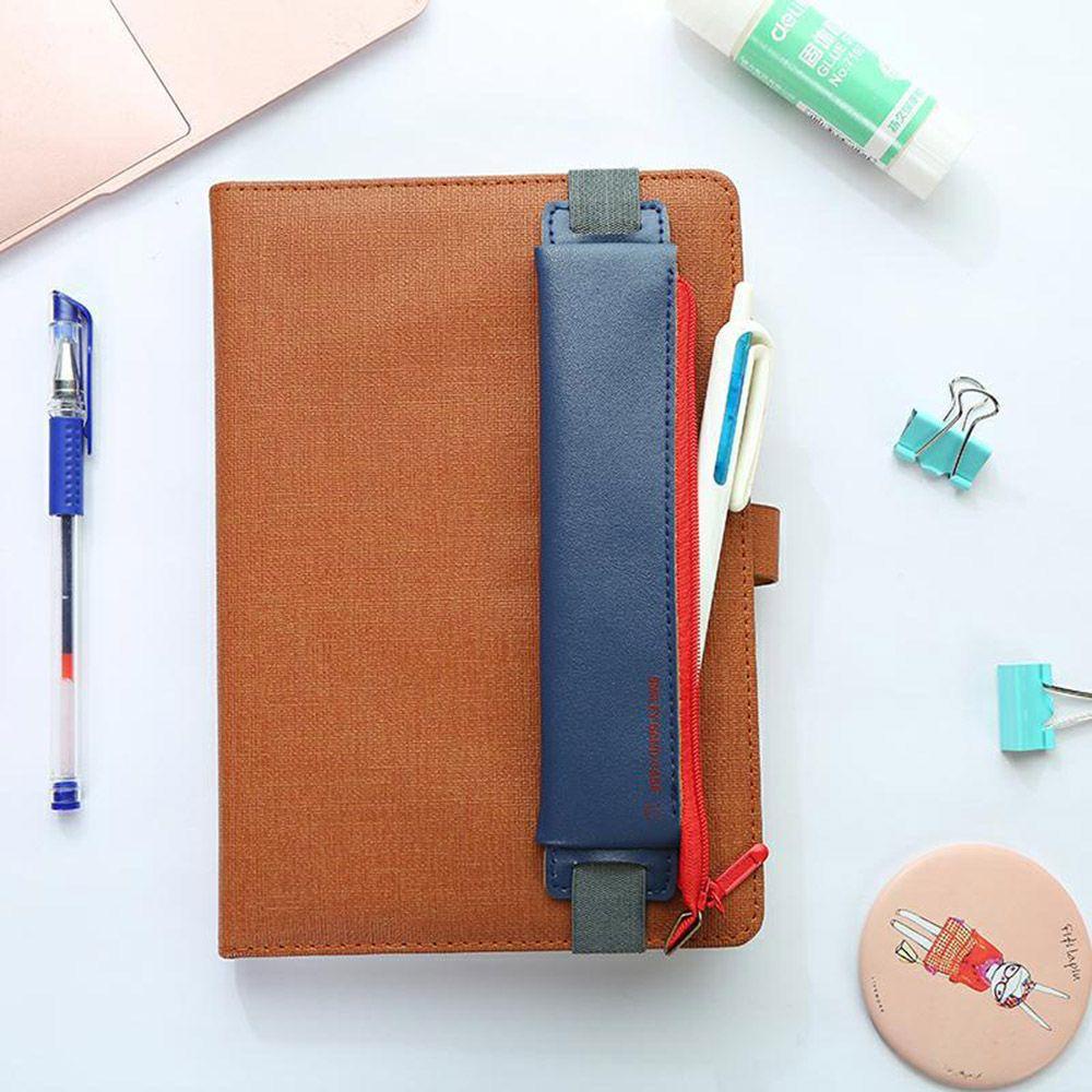 ELEGANT Túi Đựng Bút Bằng Da Pu Co Giãn Dễ Mang Theo Tiện Dụng Cho Học Sinh / Văn Phòng