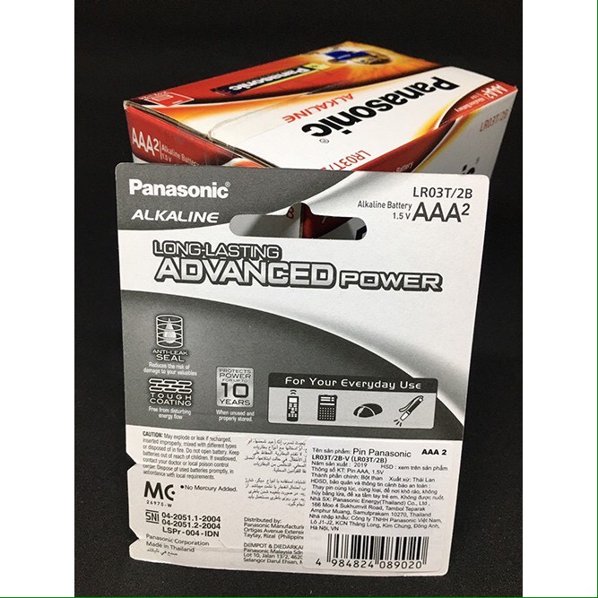 Chính Hãng Pin AAA Panasonic Alkaline 1,5 V