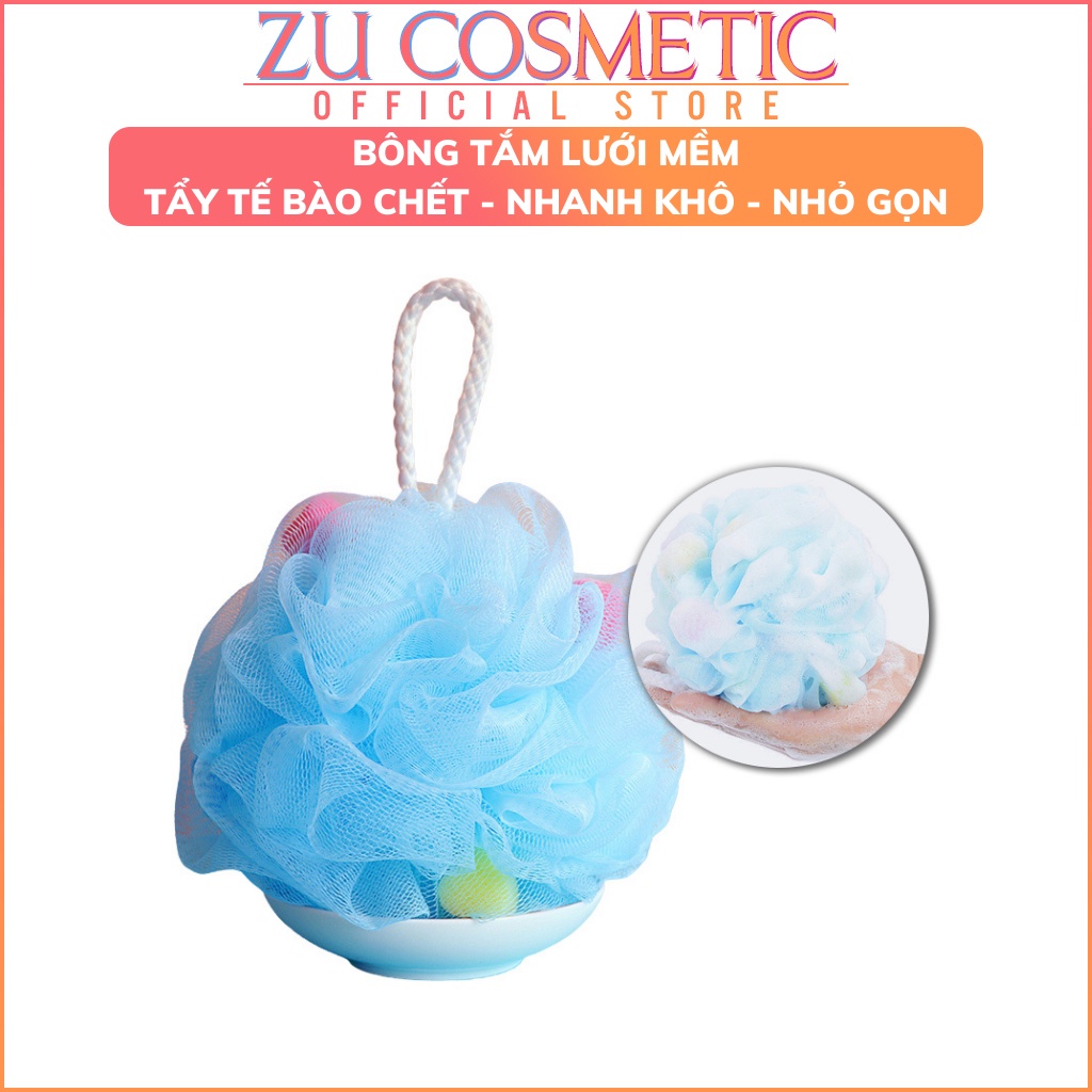 Bông tắm lưới mềm tẩy tế bào chết cho cơ thể an toàn tiện dụng ZuzuCosmetic