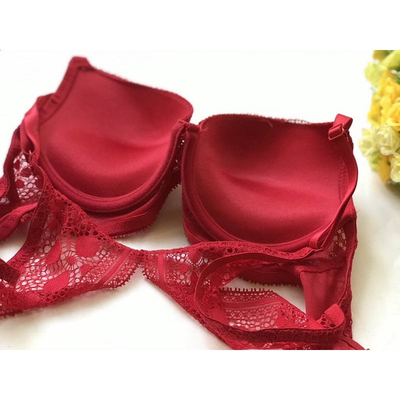 Áo lót xuất xịn ren lưng đỏ siêu nâng đẩy size 34B