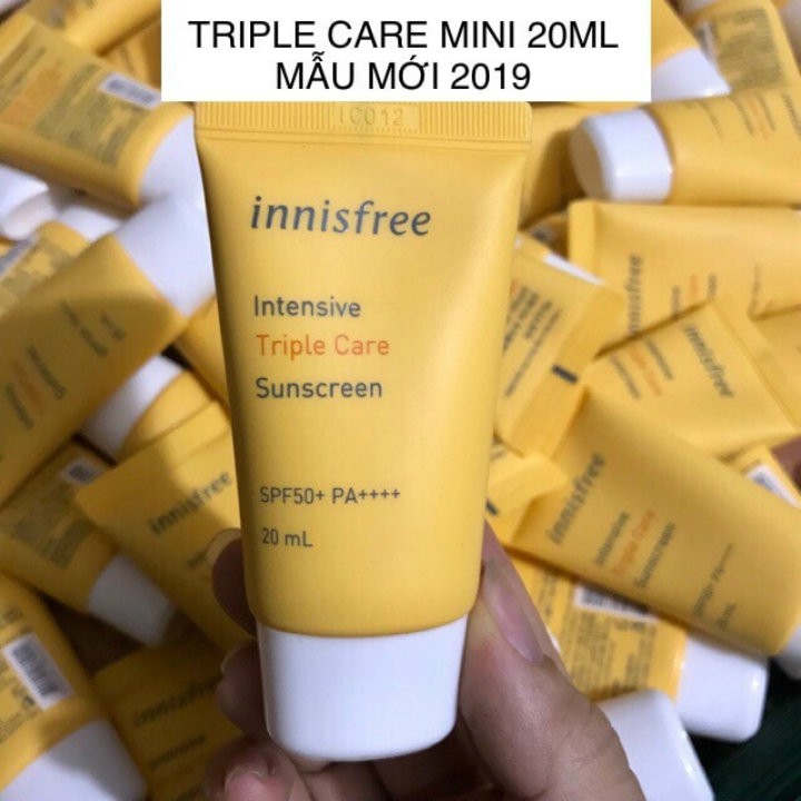 [Mini 20ml] [New 2019] Kem Chống Nắng Chống Trôi, Điều Chỉnh Tông Da Innisfree Intensive Triple Care Sunscreen SPF50+/PA