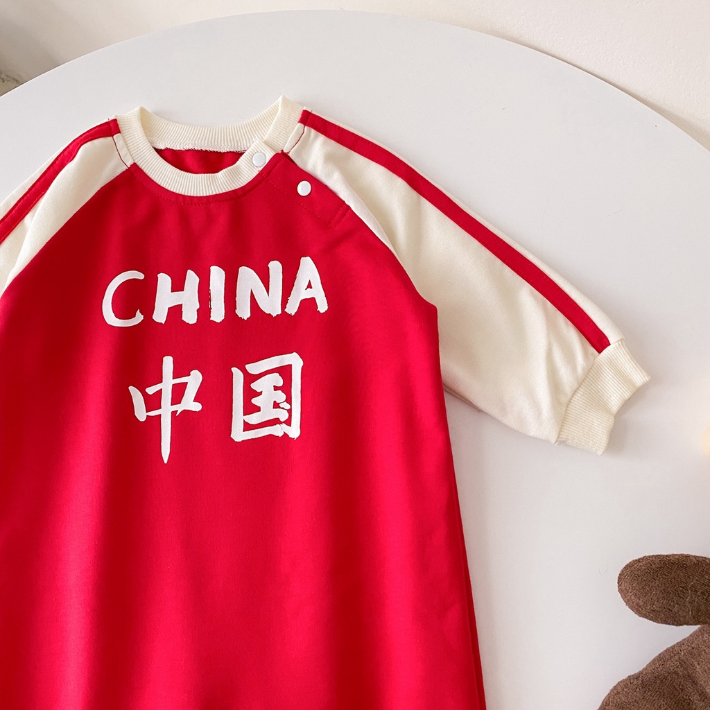 Áo liền quần thể thao Sanlutoz tay dài làm từ cotton cho bé