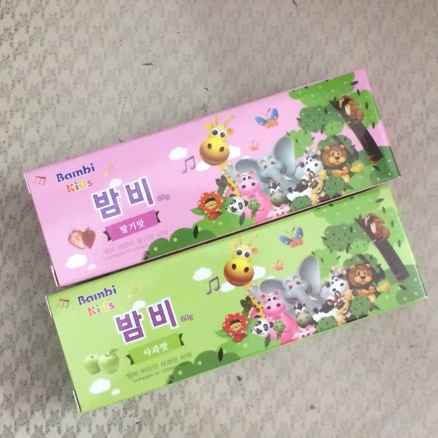 Kem đánh răng trẻ em bambi Hàn Quốc