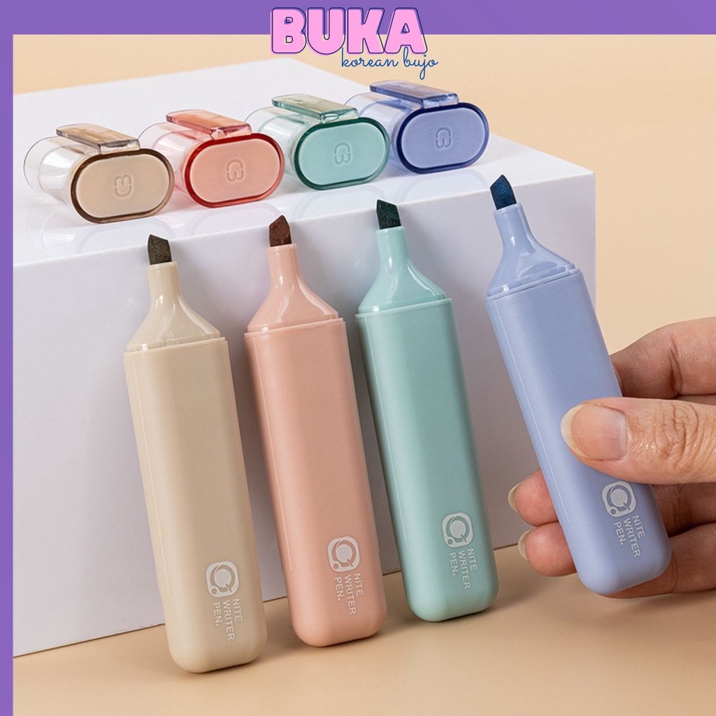 Bút highlight Pastel Lớn Set 4 bút Đánh dấu QJ - Bút nhớ nhiều màu đầu bút mềm trang trí sổ bullet journal