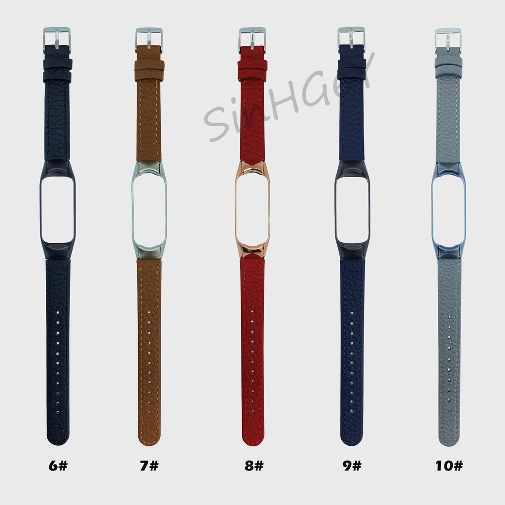 Dây Đeo Thay Thế Chất Liệu Da Cho Xiaomi Mi Band 7 Mi Band 3 / 4 / 5 / 6
