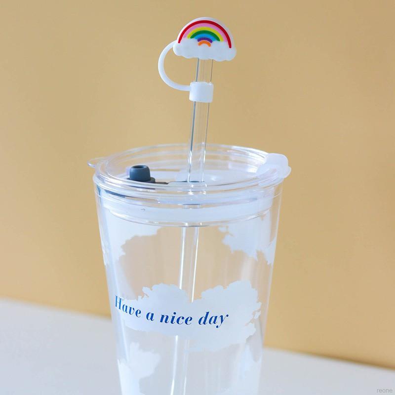 Nắp đậy ống hút bằng silicon chống bụi hình hoạt hình đáng yêu