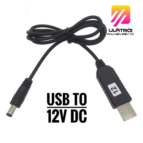 Dây cáp chuyển nguồn tăng áp USB 5V sang 9V 12V Jack 5.5x2.1mm