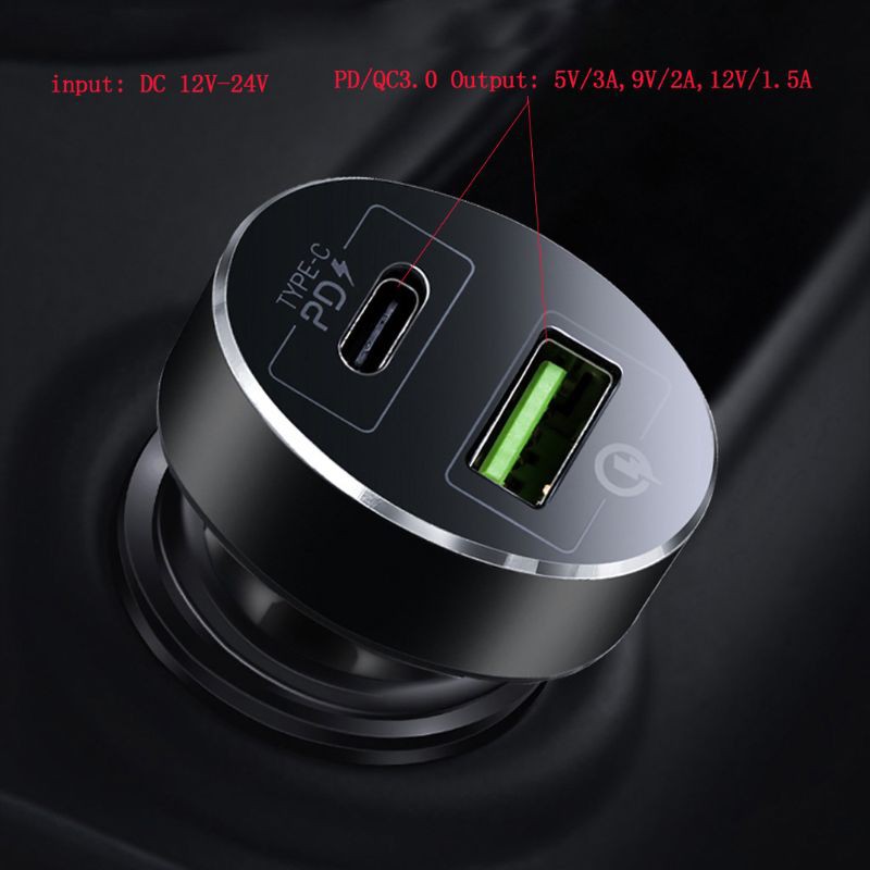 SELAN❤18W USB QC 3.0 Quick Charge QC 3.0 Car Charger PD Type C Car Phone Fast Charger