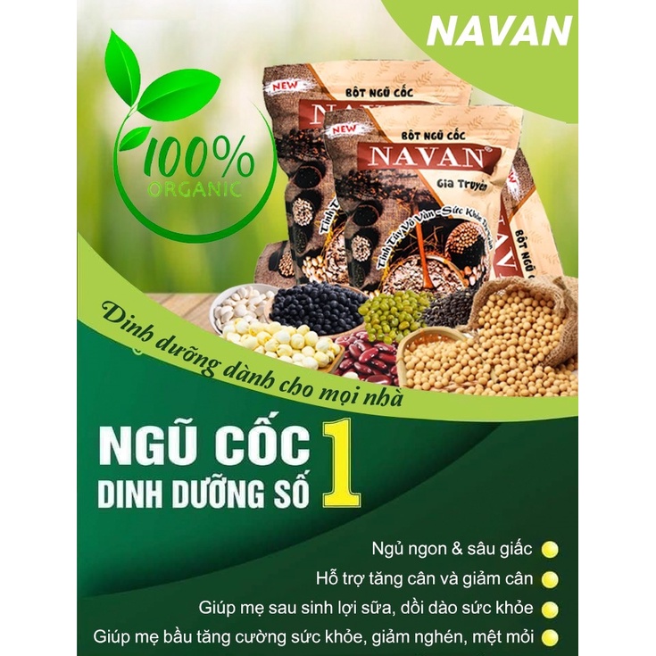 Bột Ngũ Cốc Lợi Sữa NaVan 800g Thơm Ngon Sáng Da Đẹp Dáng