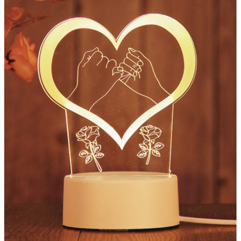 Đèn Ngủ 3D trang trí ánh sáng 3 màu trang trí phòng ngủ , làm quà tặng