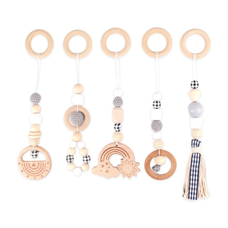 Bộ 5 Vòng Gỗ Ngậm Mọc Răng Cho Bé Sơ Sinh