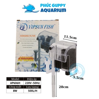 Máy Lọc Thác Bể Cá VIPSUN FISH AP-606H (8W-500L/H)