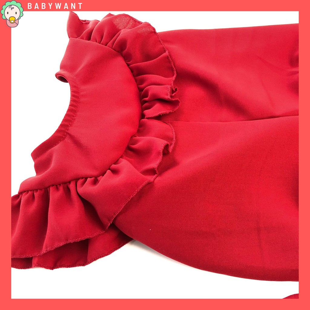 Bộ đồ jumpsuit cho bé gái trẻ sơ sinh màu đỏ ( body+turban+giày vải)